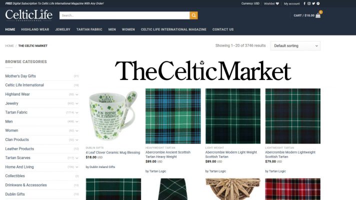 Celticlife.com The Celtic Market eccommerce online store multivendor multi vendor sellers irish store